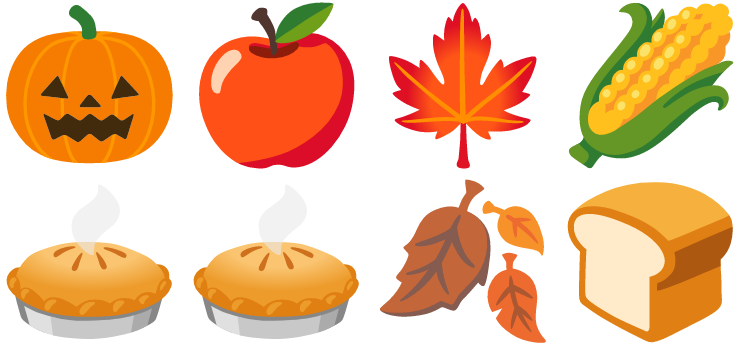 some fall inspired emojis