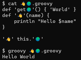 code for hello world