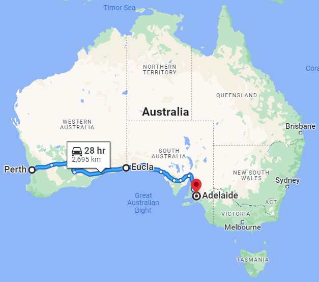 Perth to Adelaide via Eucla